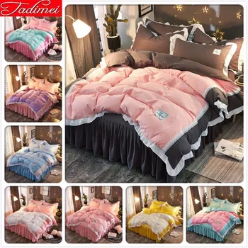 

Pink Grey AB Side Duvet Cover Bedding Set Adult Kids Soft Cotton Bed Linen Single Twin Full Queen Size Bedspread 150x200 200x220