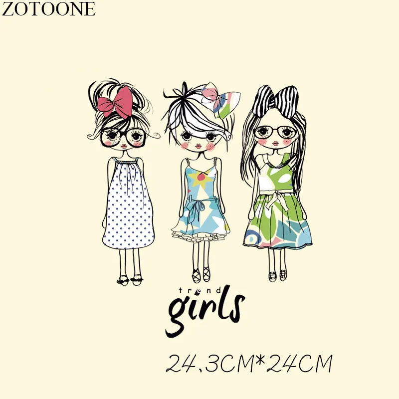 

ZOTOONE Girls Iron-on Transfers Patches for Clothing Applique DIY Badges Stickes Heat Transfers For Clothes Embroidery Patch
