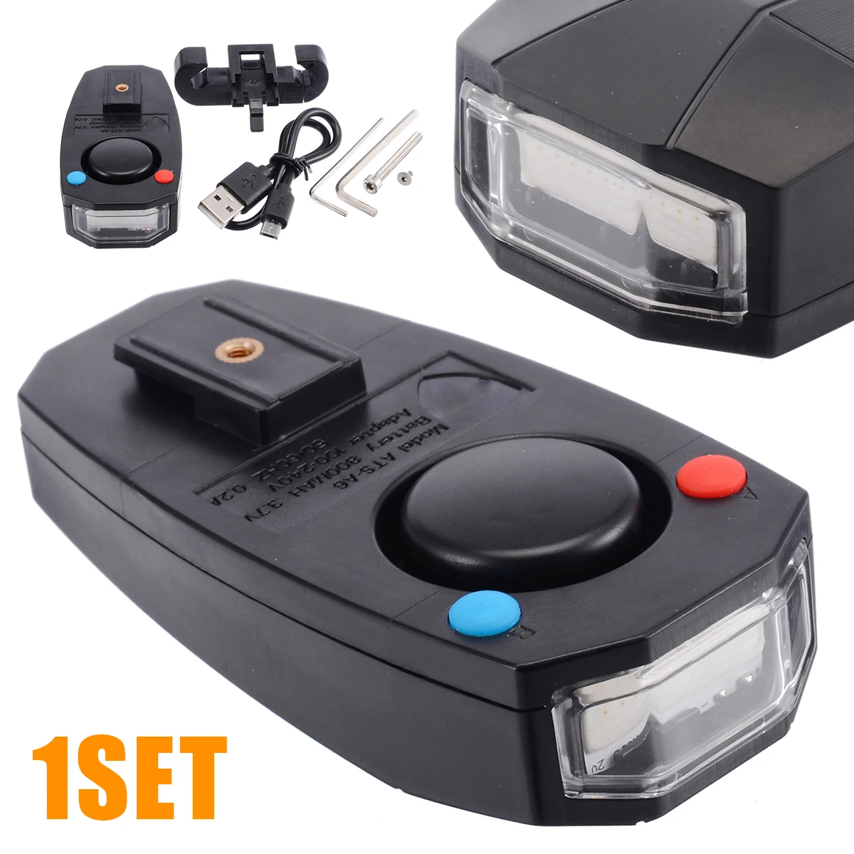 

Anti-theft Bike Alarm Lock Waterproof Cycling Security Lock Remote Control Vibration Alarm Mountain Bike USB Tail Light Lock Hot