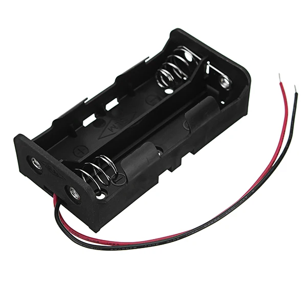 

New Version DC 7.4V 2 Slot Double Series 18650 Battery Holder Box Case With 2 Leads And Spring