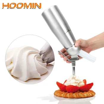 

HOOMIN Professional Dessert Tools 500ml 1000ml Cream Whipper Aluminium Whipped Cream Butter Dispenser With Three Nozzles