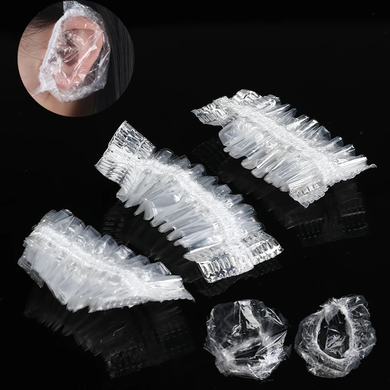 

100pcs/Lot Disposable Hair Ear Caps Cover Waterproof Salon Dyeing Hair Earmuffs Styling Tools Bath Shower Ear Protector Cover