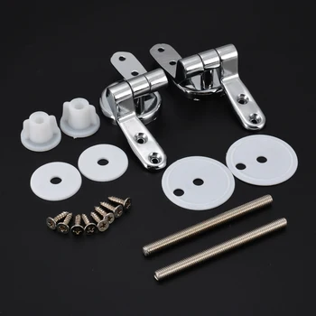 

Alloy Replacement Toilet Seat Hinges Mountings Set Chrome with Fittings Screws For Bathroom Accessories Universal