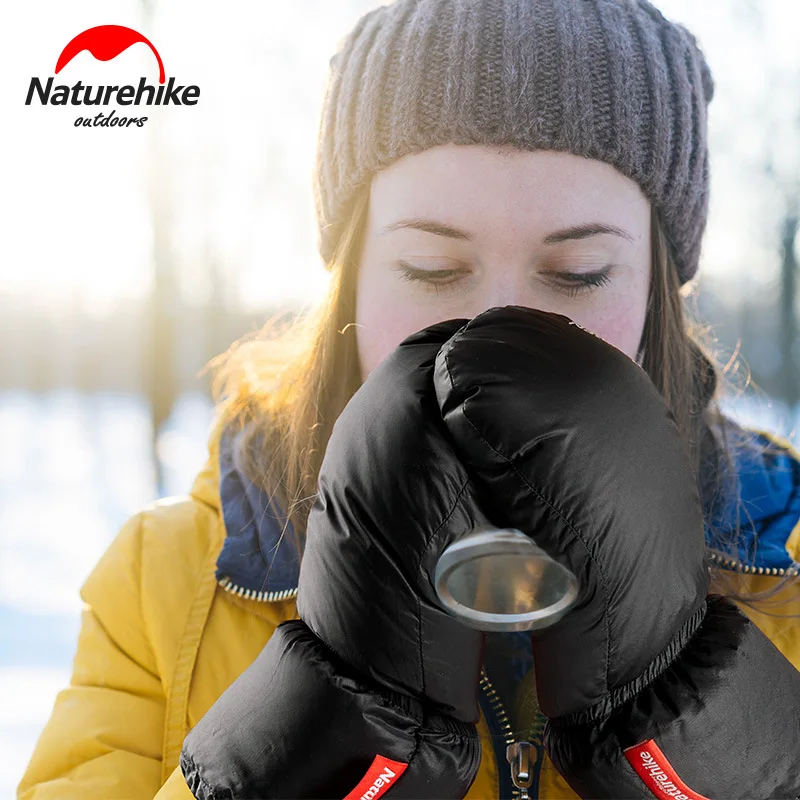 Naturehike перчатки с гусиным пухом теплые портативные зимние спортивные водонепроницаемые походные перчатки