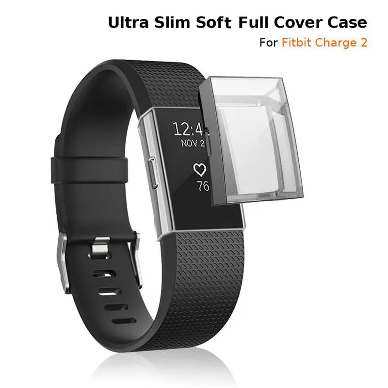 

Anti-scratch TPU Case Protective Film Guard For Fitbit Charge 2 Wristband Full Screen Protector Cover