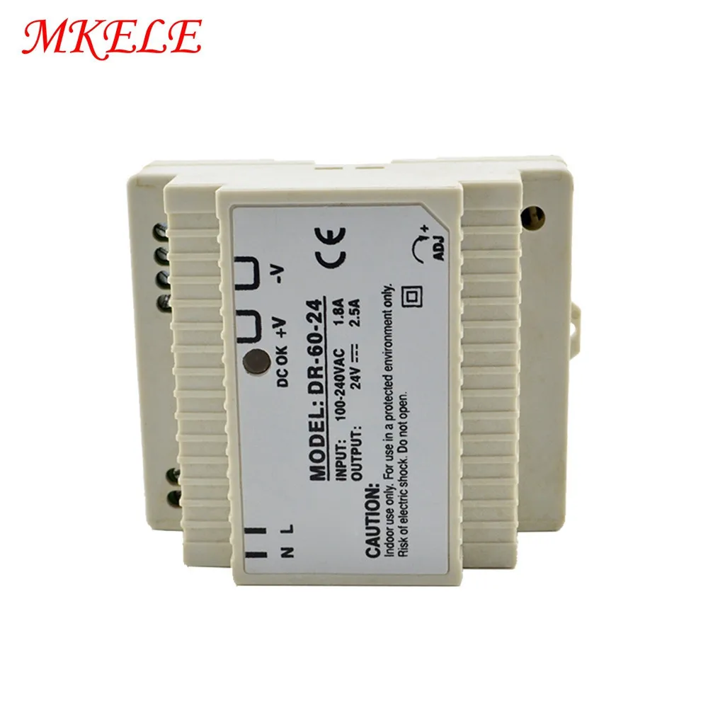 

DR-60 Din Rail Plastic Case 60W 5V 12V 15V 24V 48V Switching Led Power Supply
