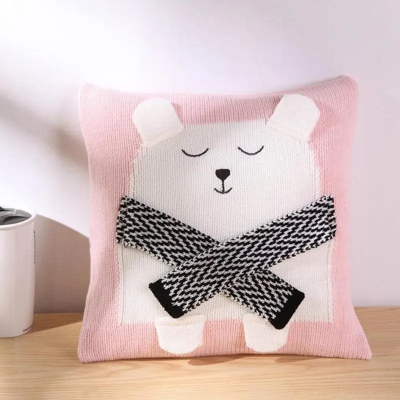 Lovely Chair Seat Cushion Cover Cartoon 3D Bear Knitted Kids Baby Sofa Bed Decorative Pillowcase Photography Props Lovely Chair Seat Cushion Cover Cartoon 3D Bear Knitted Kids Baby Sofa Bed Decorative Pillowcase Photography Props