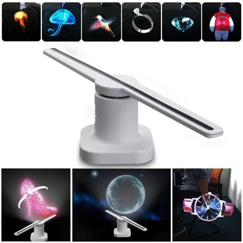 LED 3D Hologram Projector Holographic Advertisement Display Fan Unique LED Light Advertising Lamp US/EU/ Plug LED 3D Hologram Projector Holographic Advertisement Display Fan Unique LED Light Advertising Lamp US/EU/ Plug