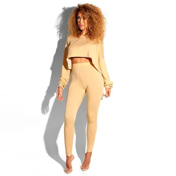 

Women's Sets Off Shoulder Long Sleeve Short Tops Skinny Pencil Pants Sets For Women Lumbar Blouses High Waist Pants Women Sets