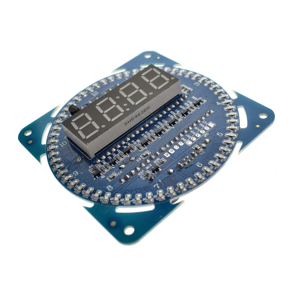 

FUNN-1PCS LED Electronic Digital Clock module DS1302 Rotation LED Display 51 SCM Learning Board