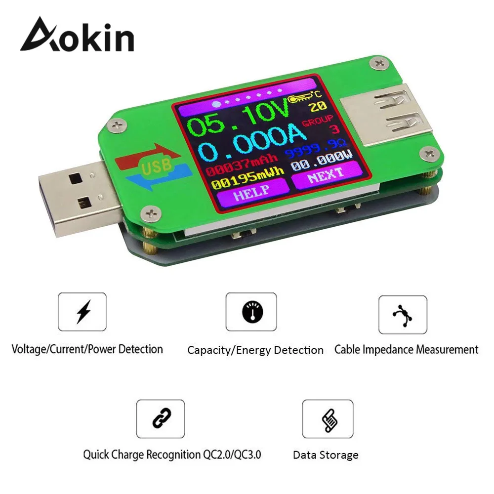 Um24 Um24c Вольтметр Амперметр Для App Usb 2 0 ЖК дисплей батарея Зарядка Напряжение Ток