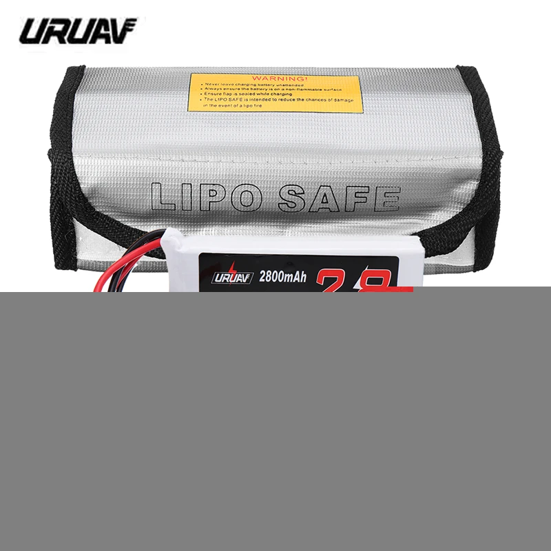 

URUAV 7.4V 2800mAh 20C 2S Lipo Battery EC2 Plug JST Plug for Hubsan H5015 with Fire-Pro Bag RC FPV Racing Drone Quadcopter Part