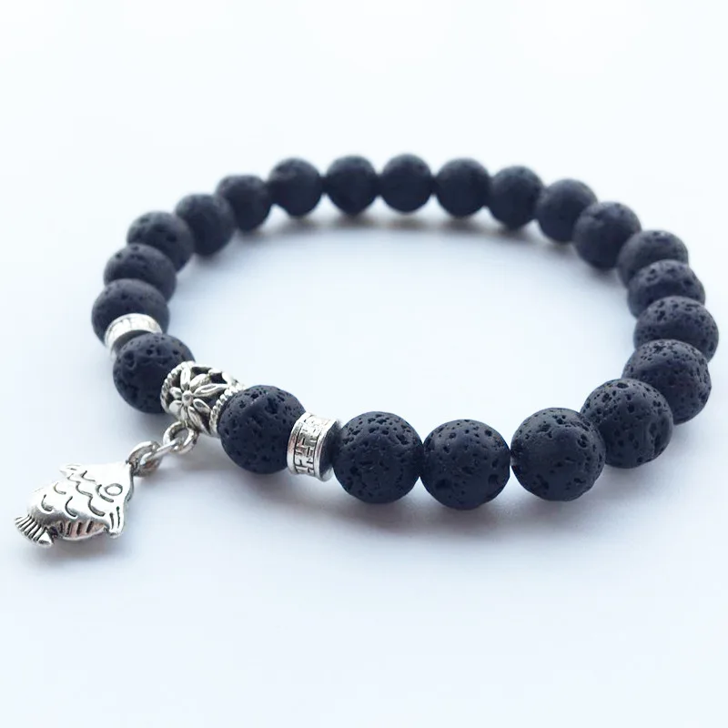 Natural Volcanic Stone Tourmaline Beaded String Jewelry Energy Handmade Charm Bracelet Homme Christmas | Украшения и аксессуары