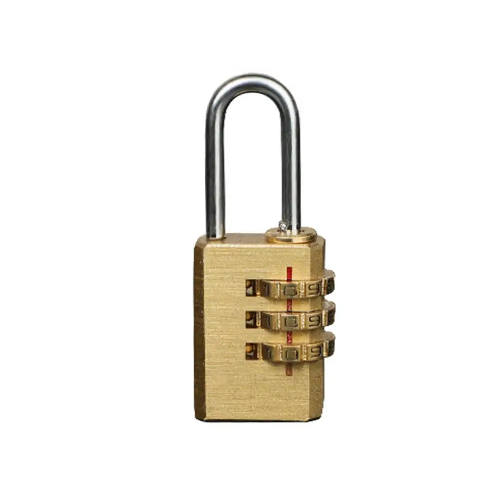 

Stainless Steel Padlock Solid Brass Lock Digit Combination Password Secret Code for Gym Outdoor Locker Case Copper