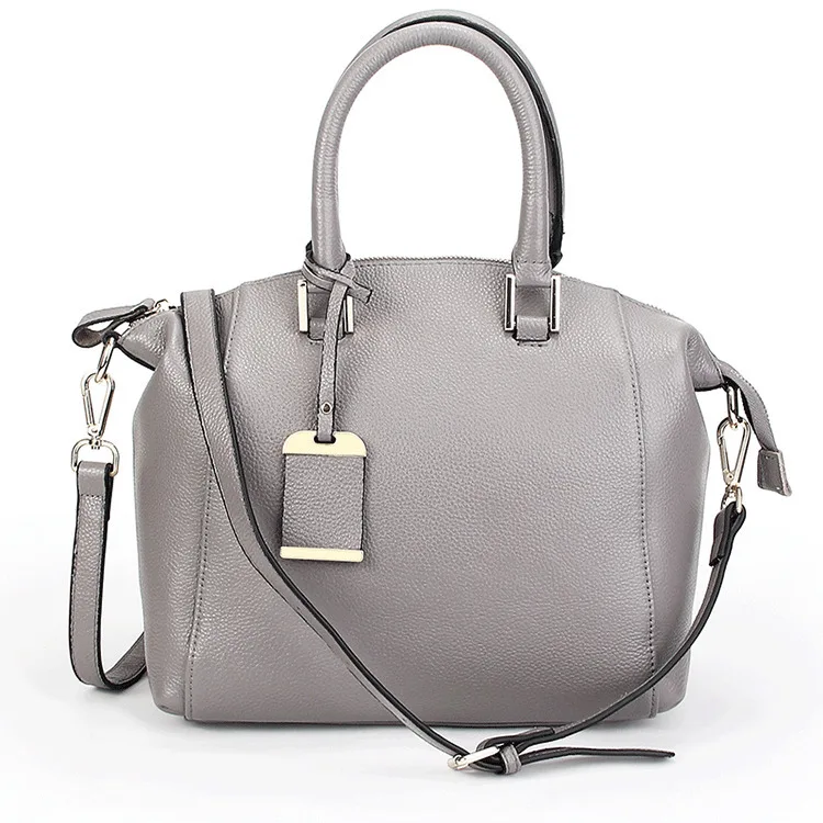 

2018 SPRING AND SUMMER NEW LEATHER WOMEN'S BAG, EUROPEAN AND AMERICAN FASHION LYCHEE STRIPE COWHIDE, BOSTON WALLET TOP-HANDLE