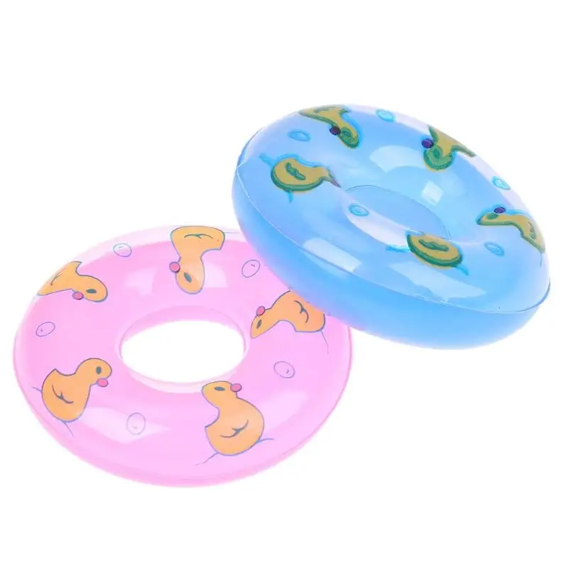 

Duck swimming ring doll print toys Inflatable Buoy Play House Toy Doll Accessories Gift toy color random delivery doll accessory