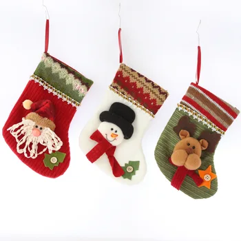 

Christmas Stocking Gift Bag Reindeer Santa Claus Snowman Socks Xmas Tree Candy Ornament Gifts Decorations New Year Supply