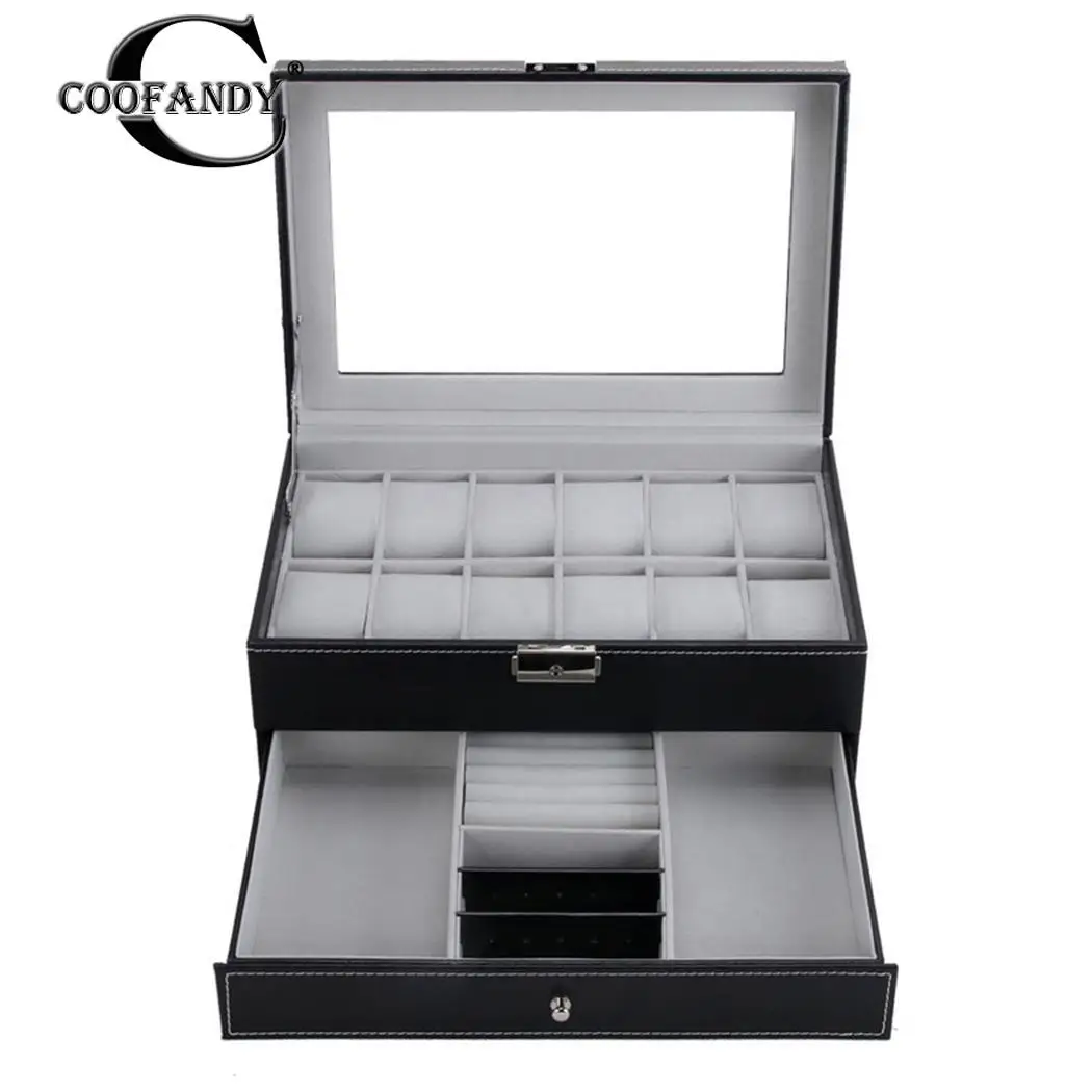

Jewelry Box Collection Shop Hall Storage Case Double-layers Exhibition New Organizer Display Home etc Holder Watch