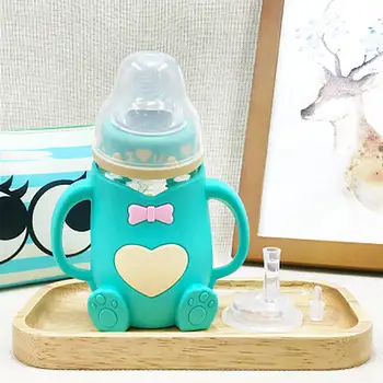 

Anti-colic Natural silicone Bottle 240ml Infant Mamadeiras Juice Milk Water Feeding Bottle Garrafa Nursing