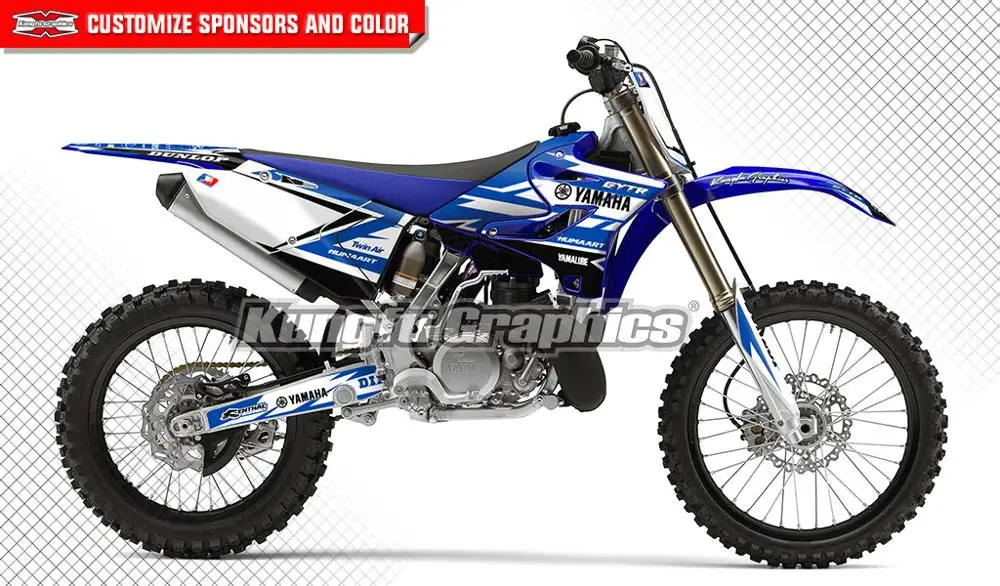 KUNGFU графика MX Гонки наклейки Мотоцикл Байк комплект для Yamaha YZ125 YZ250 YZ250X WR125 WR250 2015