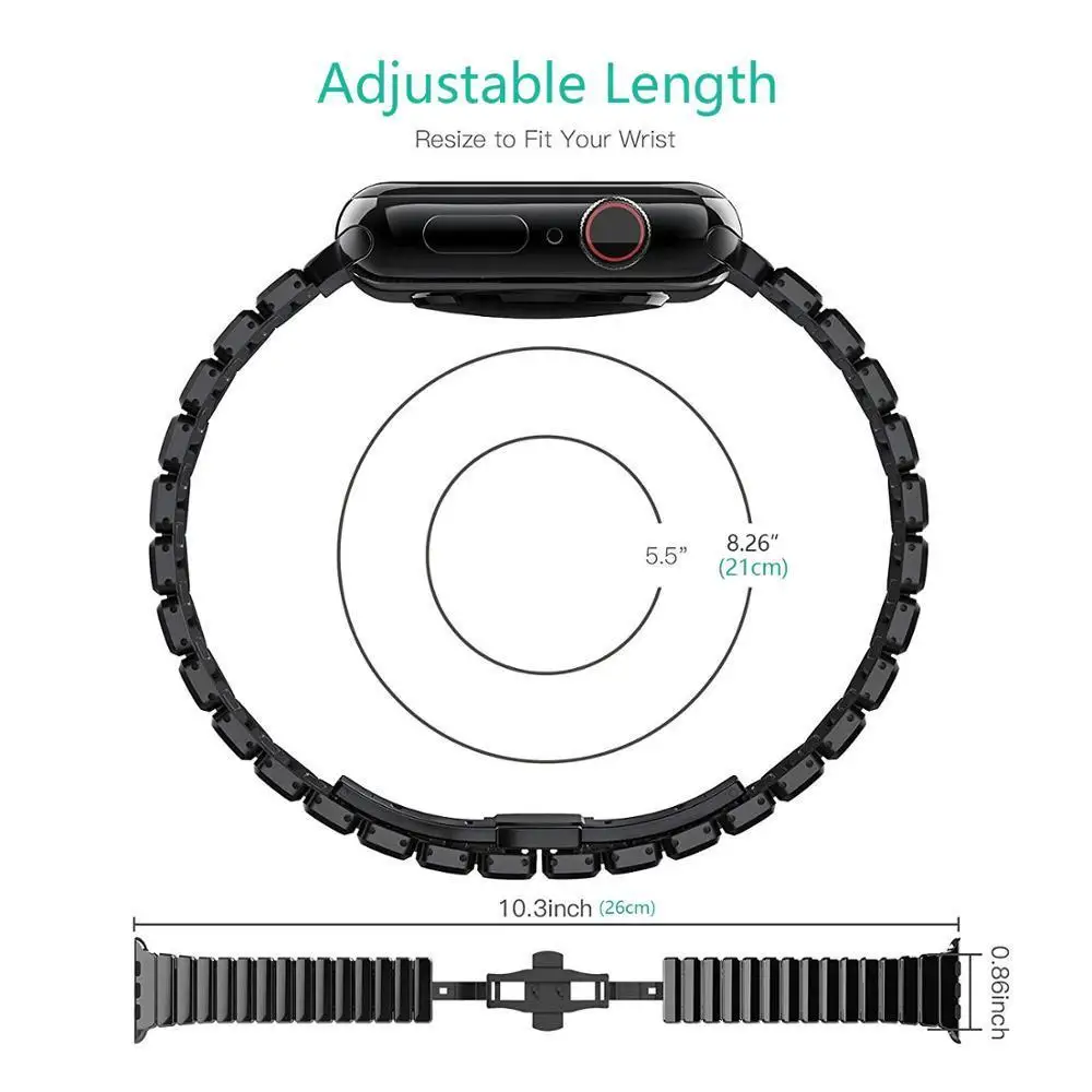 Роскошный браслет FOHUAS из нержавеющей стали для apple watch серии 1, 2, ремешок iwatch из нержавеющей стали 42 мм с адаптерами