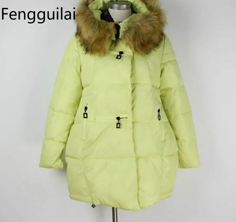 Veste Femmes À Fourrure D'hiver Nouveaux Capuche white lemon Yellow Et Manteau Parka Red De rose black 2018 Zipper Manteaux Gray Hiver Vestes Col Artificielle qwwpzX8