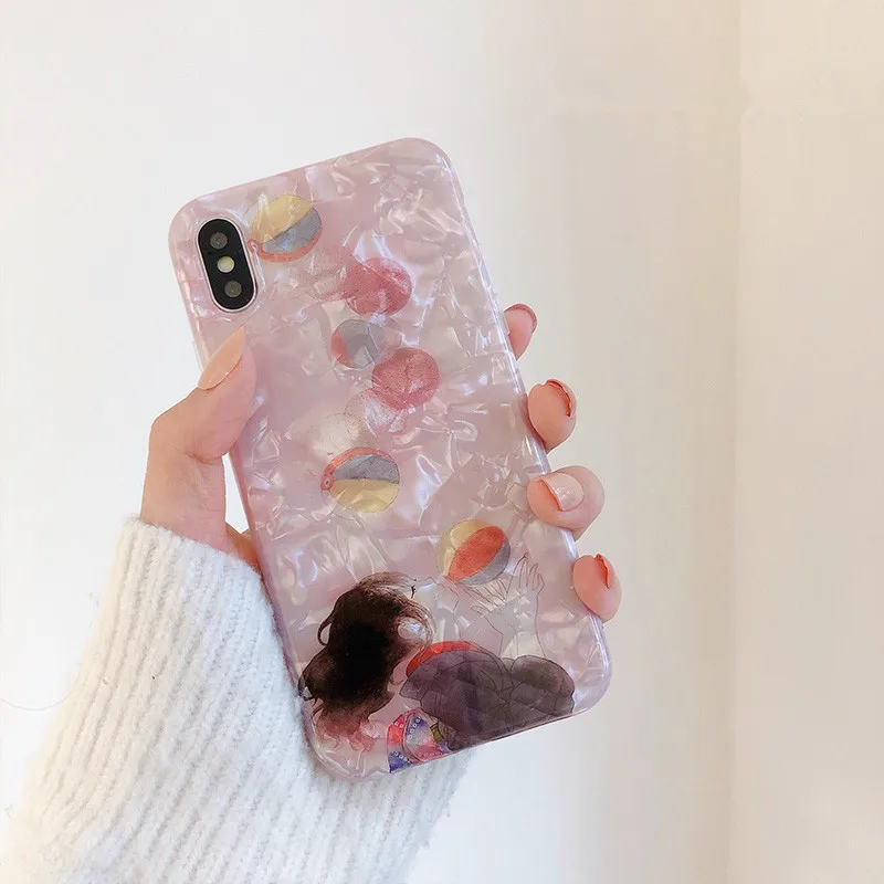 Kawaii чехол для телефона с изображением японской девочки 7 6 8 Puls X Xs XR XsMax чехлы в