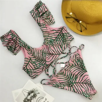 

2018 New Women Reversible Bikini Set Sexy Brazilian Biquini Push-up Padded Bandage Swimsuit Lady Triangle Swimwear Bathing Suit