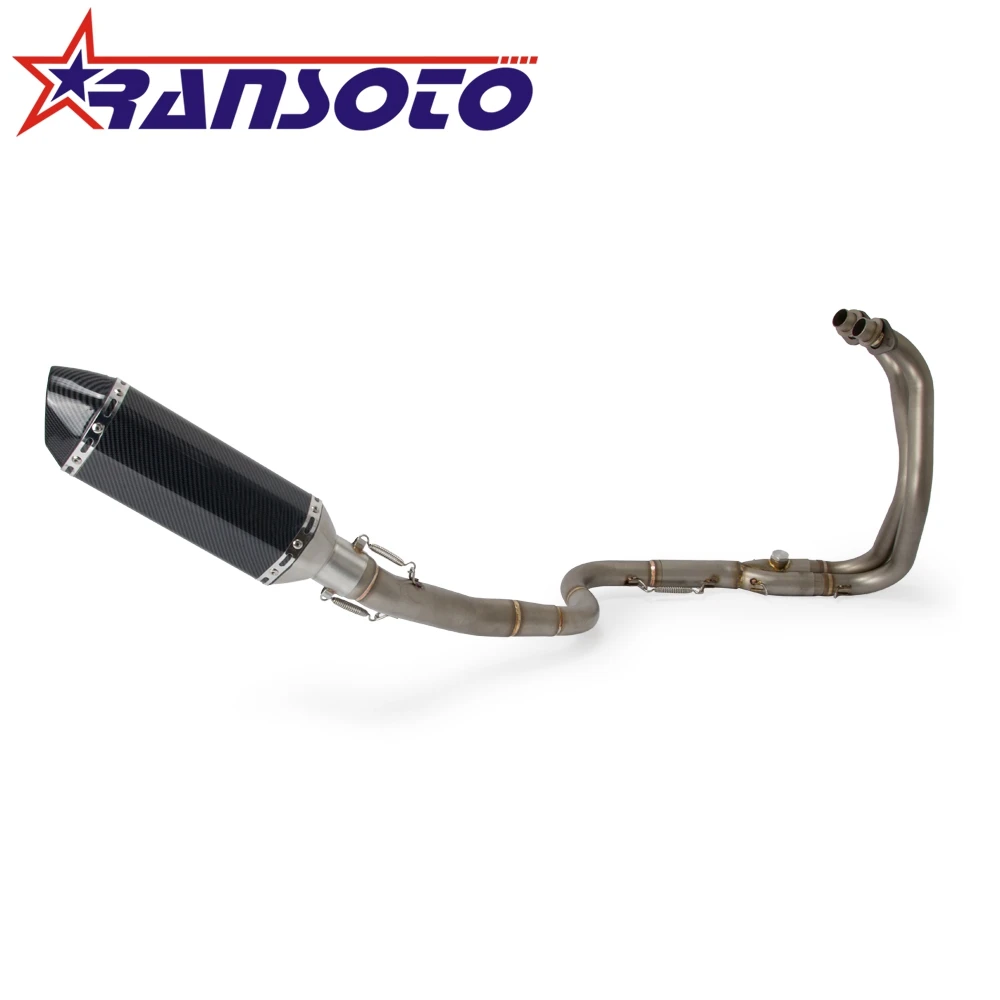 

RANSOTO Motorcycle Full Exhaust System Slip On Header Pipe Front Pipe Muffler For KAWASAKI Ninja 300 NINJA300 EX300 2013-2016