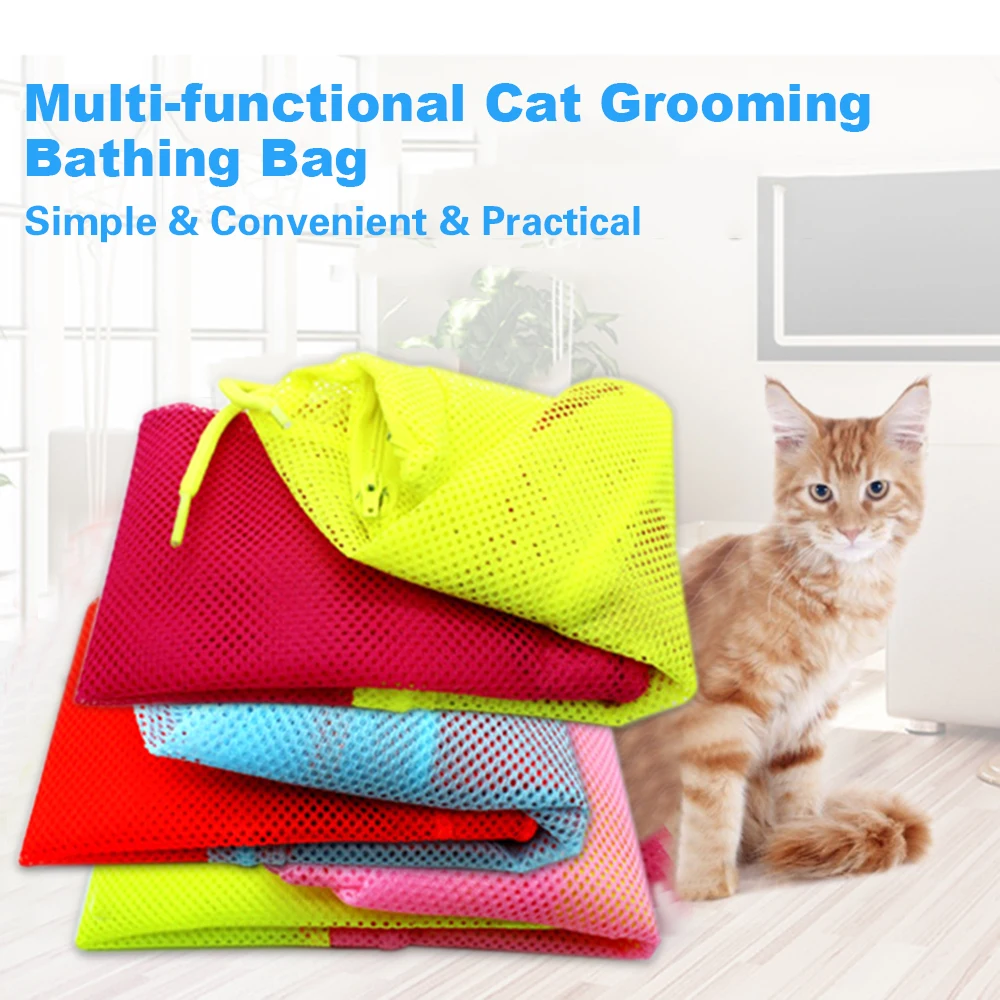 Buy Cats Grooming Bathing Mesh Bag No Scratching