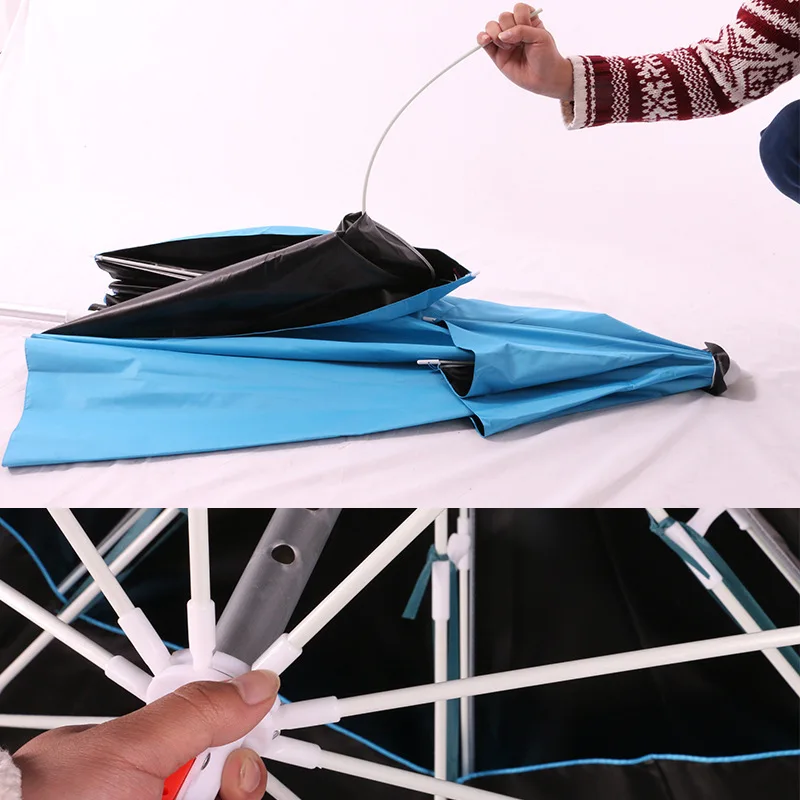 2,0 м-2,4 м большой размер рыболовный зонт складной двойной слой Открытый дождевик Пляжная Палатка Отдых рыболовный анти-УФ тент