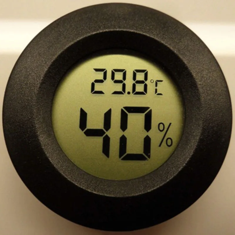 1 шт. черный круглый цифровой сигары гумидор Температура гигрометр термометр инструмент