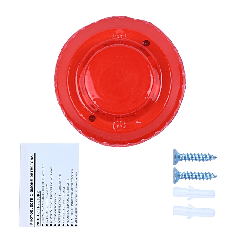 

Security Photoelectric Smoke Fire Detector Sensor 4 Wire Connection Points