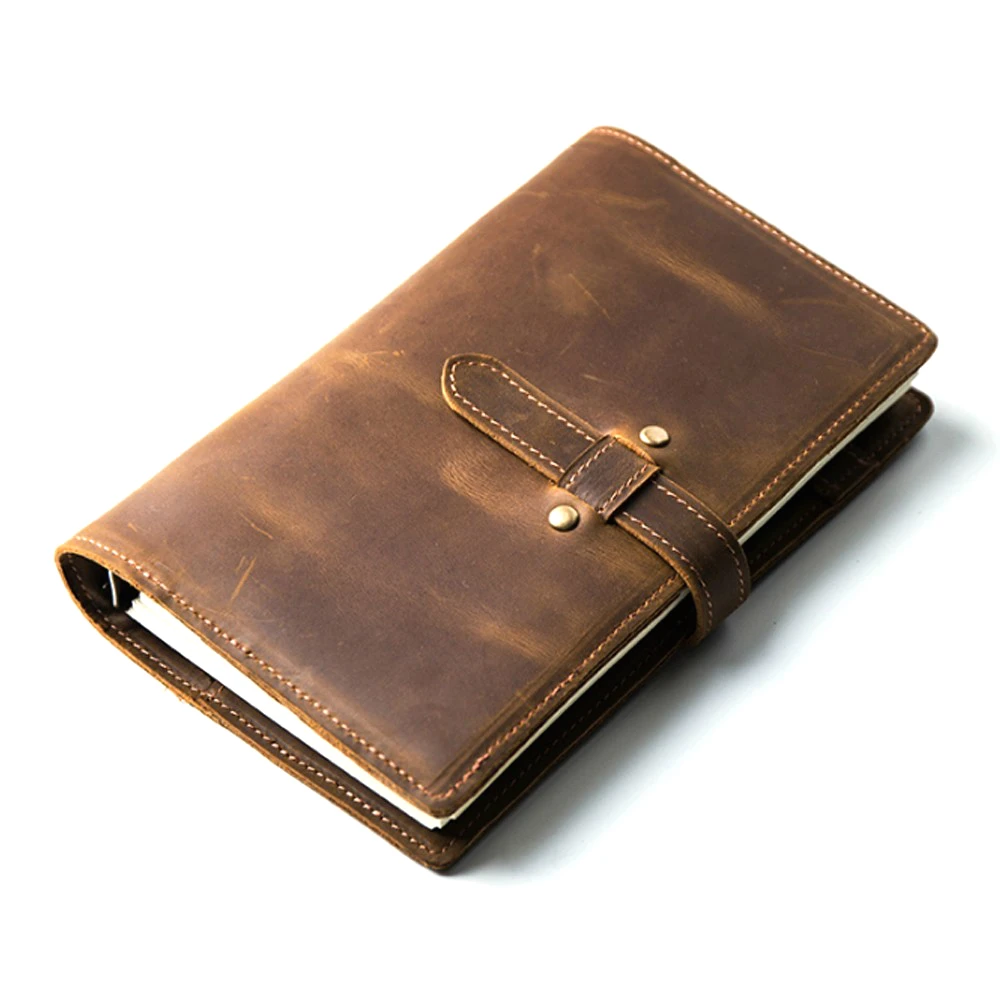 Miglior Handnote Vintage Genuino Notebook In Pelle A5 Personale A6 A7 Diario Diario di Viaggio Planner Sketchbook Agenda Scuola Regalo Di Compleanno