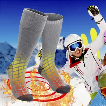

Winter Heated Socks 1pair Warm Feet for Gift Electric Skiing Stocking Warming Sox Heated Hunting Crew Sock Large E
