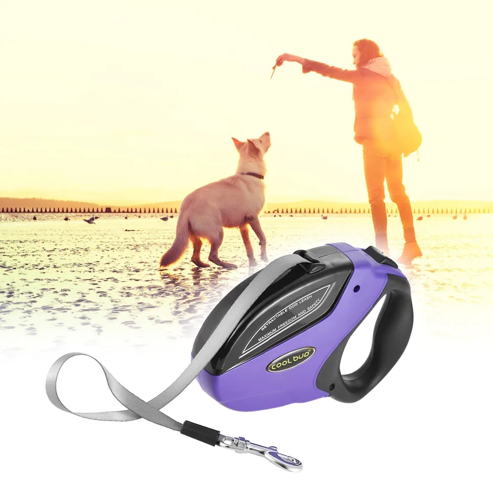 

Retractable Dog Leash Automatic Retractable Nylon Dog Lead Extending Break&Lock Button Ribbon for Dogs up to 110lbs