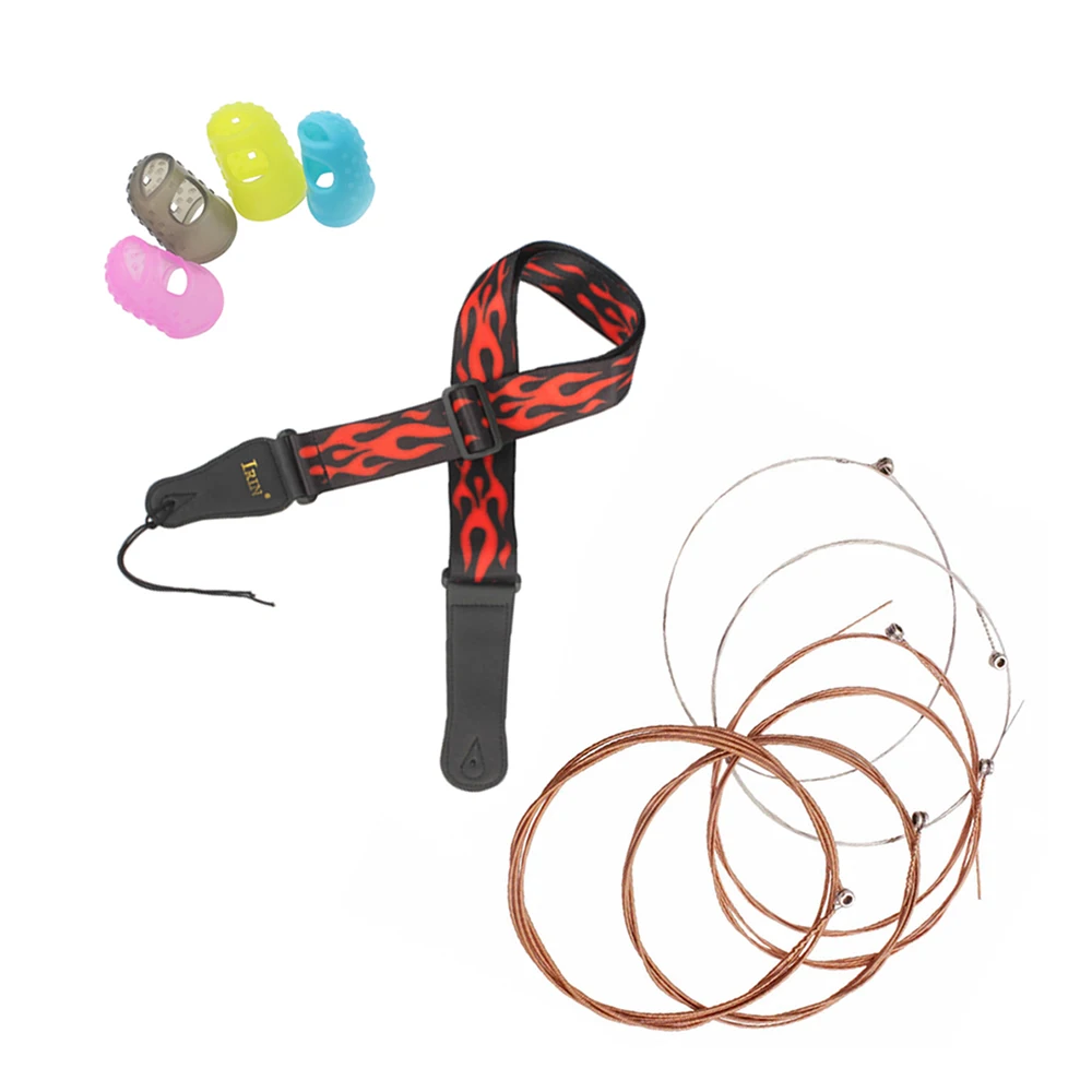 Acoustic Guitar Accessories Kit with Guitar Strap + 6 pcs Guitar