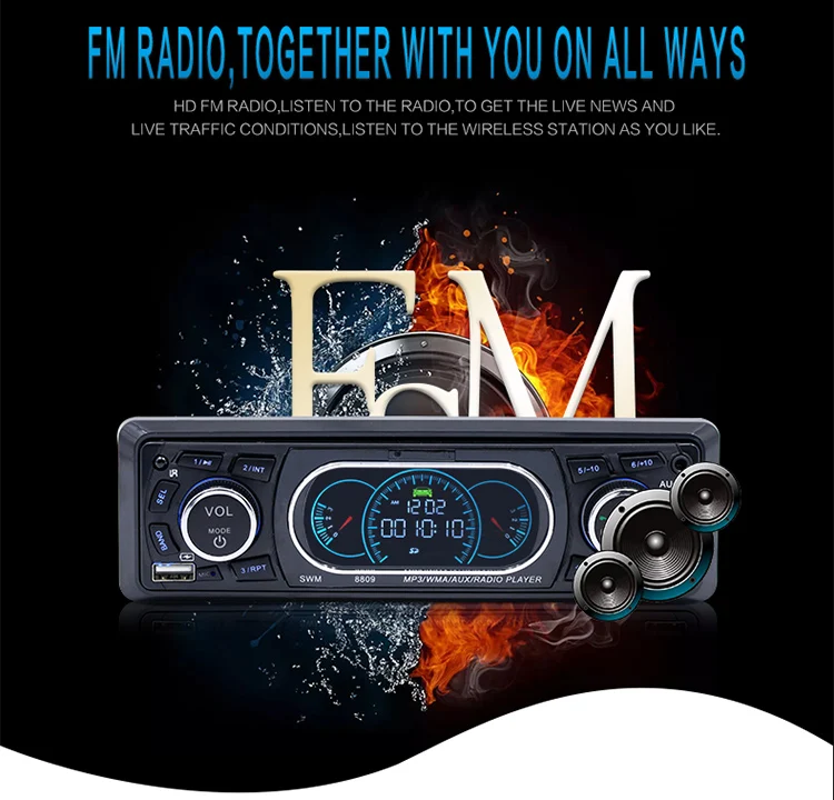 Автомагнитола 1 Din с Bluetooth 4 0 стерео аудио AUX TF U дисков mp3 плеер FM радио RCA выход