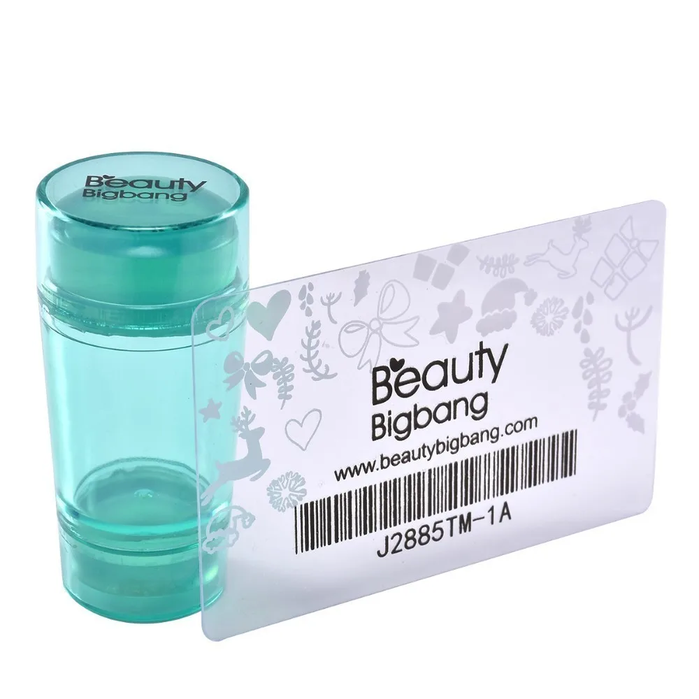 BeautyBigBang 1 комплект пластиковый силикон двойная головка штамп для ногтей + скребок