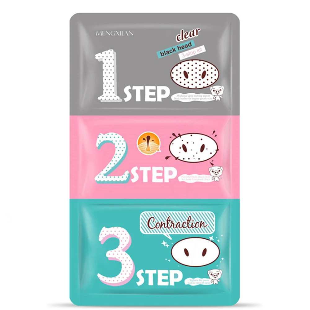 

3pcs Nose Blackhead Remover Facial Mask Face Care Pore Cleanser Shrinking Pores