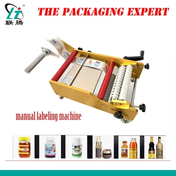 

Manual Round Bottle Labeling Machine Labeler Packing Adhesive Sticker For Glass Plastic Bottles Can Labelling Tool Free Shipping