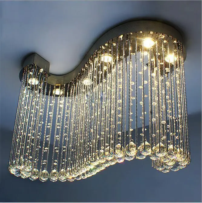 

Fashion Stainless Steel S Shaped K9 Crystal Ceiling Lights Led Lamps Led Ceiling Lamps Gu10 Led Lustre Light Ceiling Lamp