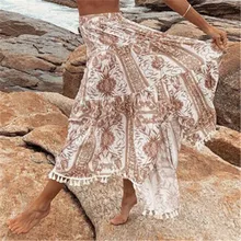 Новая модная женская одежда с высокой талией, геометрические повседневные летние пляжные юбки из полиэстера