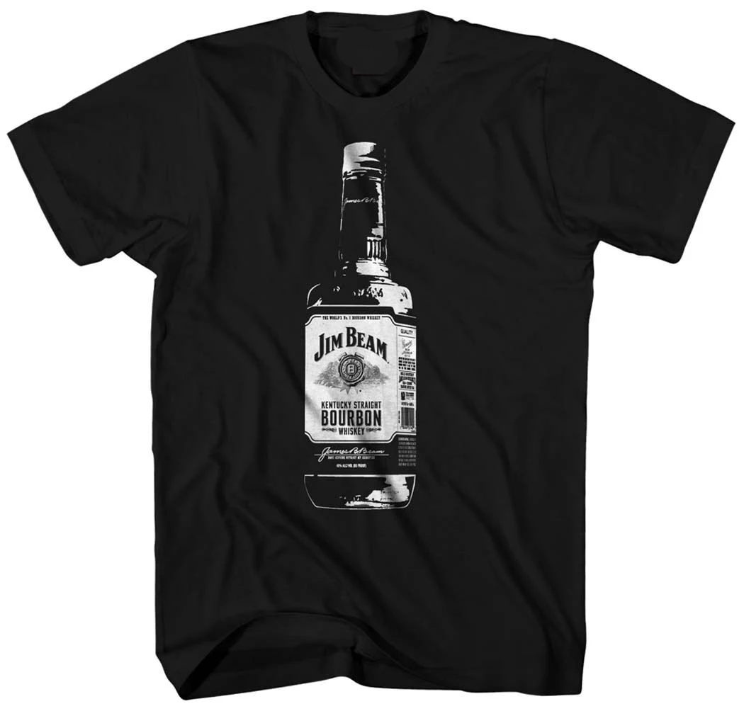 Jim Beam Бурбон бутылка виски Логотип Черная Мужская футболка Новая | одежда