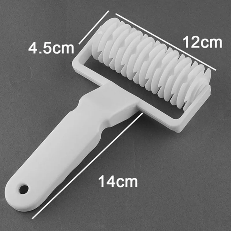 2019 White Plastic Baking Tool Cookie Pie Pizza Pastry Lattice Roller Cutter Craft Plastic Baking Knife Tool /25