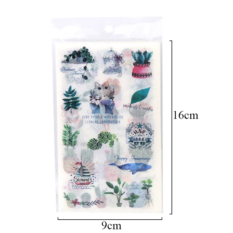 6 листов/упаковка Kawaii кактус канцелярские принадлежности наклейки милые бумажные наклейки для детей DIY дневник в стиле Скрапбукинг фото Ablums