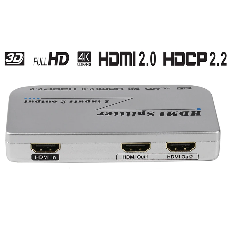 HDMI Splitter 1x2 4Kx2K@60Hz 1 Inputs 2 Output Full Hd 1080P Support Hdcp 2.2 Splitter HDMI 2.0 Splitter 4K For Apple