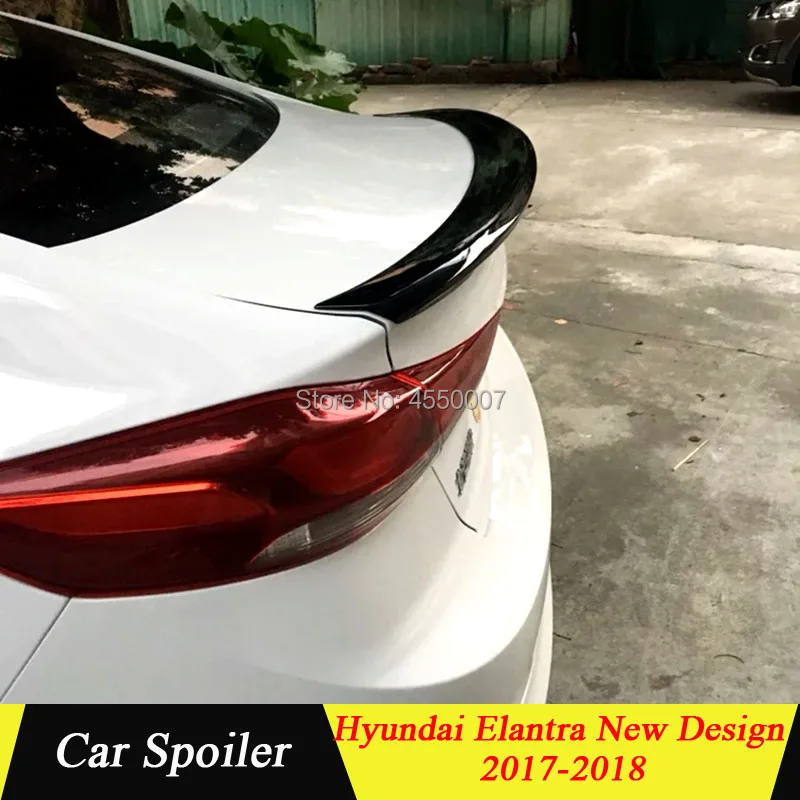 

For Hyundai Elantra Spoiler 2017 2018 Car Tail Wing Decoration High Quality ABS Plastic Rear Trunk Spoiler