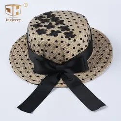 Joejerry Луффи соломенной лентой шляпка с вуалью женская шляпа-федора летняя пляжная шляпа 2019