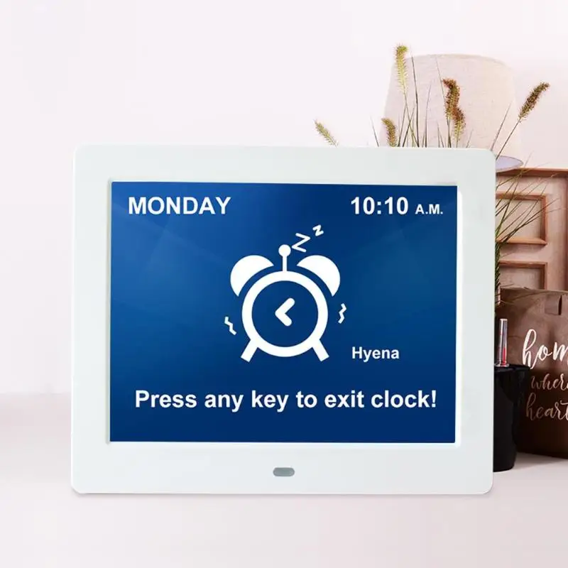 

ALLOYSEED 8inch Electronic Photo Frame Digital HD LCD Picture Frame MP3 Photo Alarm Clock Calendar US Plug Home Decoration